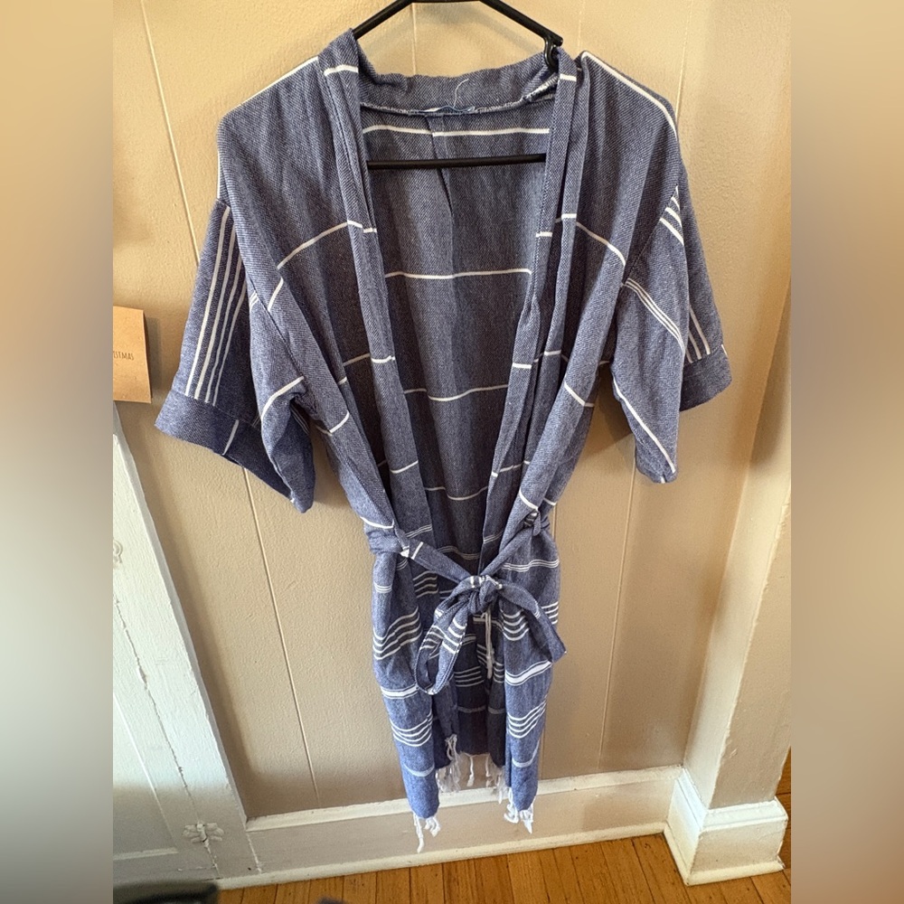 Striped Blue Kimono Robe